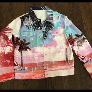 Men’s Balmain Tropical 🏝 denim jacket sz 50